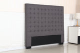 NNEDSZ Bed Head Queen Charcoal Headboard Upholstery Fabric Tufted Buttons