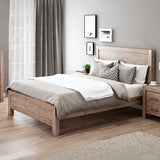 NNEDSZ Bed Frame King Single Size in Solid Wood Veneered Acacia Bedroom Timber Slat in Oak