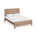 NNEDSZ Bed Frame Queen Size in Solid Wood Veneered Acacia Bedroom Timber Slat in Oak