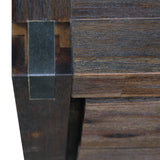 NNEDSZ Bedside Table 2 drawers Night Stand Solid Wood Acacia Storage in Chocolate Colour