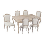 NNEDSZ Medium Size Oak Wood White Washed Finish Dining Set