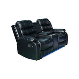 NNEDSZ 2R Seater Finest Leatherette Recliner Feature Console LED Light Ultra Cushioned