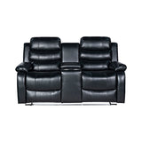 NNEDSZ 2R Seater Finest Leatherette Recliner Feature Console LED Light Ultra Cushioned
