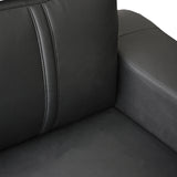 NNEDSZ Lounge Set Luxurious 6 Seater Faux Leather Corner Sofa Living Room Couch in Black with 2x Ottomans