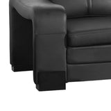 NNEDSZ Lounge Set Luxurious 6 Seater Faux Leather Corner Sofa Living Room Couch in Black with 2x Ottomans