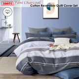 NNEDSZ Pani Charcoal Reversible Quilt Cover Set Queen