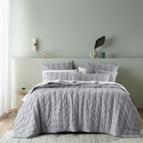 NNEDSZ Bianca Langston Silver Pre-Washed Linen Cotton Comforter Set Queen/King