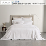 NNEDSZ Bianca Evora White Cotton Jacquard Coverlet Set Queen/King