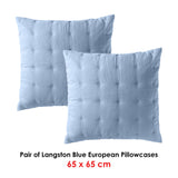 NNEDSZ Bianca Pair of Langston Blue European Pillowcases