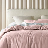 NNEDSZ Bianca Acacia Blush Vintage Washed Cotton Quilt Cover Set Queen