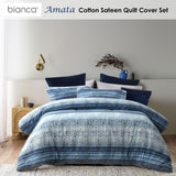 NNEDSZ Bianca Amata Blue Cotton Sateen Quilt Cover Set King