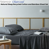 NNEDSZ Bianca Natural Sleep Recycled Cotton and Bamboo Sheet Set Charcoal Split King