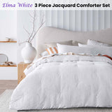 NNEDSZ Accessorize Elma White Jacquard 3 Piece Comforter Set Queen