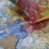 NNEDSZ Bedding House Van Gogh Bouquet d'Anniversaire Gold Cotton Sateen Quilt Cover Set Super King