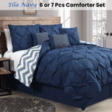 NNEDSZ J Elliot Home 6 Pcs Ella Navy Comforter Set Single