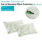 NNEDSZ Alastairs Pair of Nature Basics Bamboo Waterproof Standard Pillow Protectors