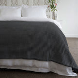 NNEDSZ Jenny Mclean Ardent Premium Super Soft Cotton Waffle Blanket Charcoal Queen