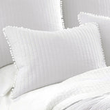NNEDSZ Jenny Mclean Clavo Pompom White 3 Piece 100% Cotton Coverlet Set Queen