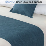 NNEDSZ Jason Linen Look Marine Bed Runner Double/Queen