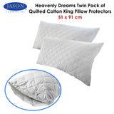 NNEDSZ Jason Twin Pack of Quilted Cotton King Pillow Protectors 51 x 91 cm