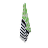 NNEDSZ Onkaparinga Rainbow Striped Fringe Cotton Beach Towel Green/Navy