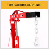 NNEDSZ 2-Ton Hydraulic Engine Crane Foldable Hoist Stand for Mobile Garage Lifting- Workshop Essential