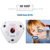 NNEDSZ 360 Degree Fisheye Lens Wifi Ip Camera With Motion Detection & Night Vision - Shark 960P