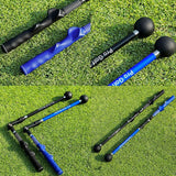 NNEDSZ Adjustable Golf Swing Trainer for Beginners - Foldable & Corrective - Blue