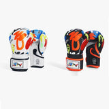 NNEDSZ Kids' 6Oz Boxing Gloves For Training And Fighting - Graffiti Design - White
