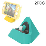NNEDSZ 2-Pack Portable Triangle Charger For Nintendo Switch / Lite - Blue Green