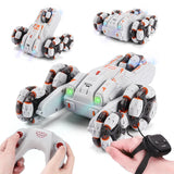 NNEDSZ 360-Degree Swing Arm Rc Car - Double Control 2.4G Multifunctional Five-Wheeled - Grey