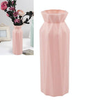 NNEDSZ 2-pack Plastic Round Vases - Simple Anti-fall Home Decor Ornaments - Pink