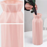 NNEDSZ 2-pack Plastic Round Vases - Simple Anti-fall Home Decor Ornaments - Pink