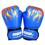 NNEDSZ Adult Flame Pattern Pu Leather Boxing Gloves - Fitness - Red
