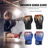 NNEDSZ Adult Flame Pattern Pu Leather Boxing Gloves - Fitness - White