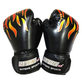 NNEDSZ Adult Flame Pattern Pu Leather Boxing Gloves - Fitness - White