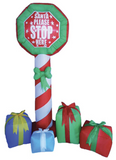 NNEDSZ 210cm Xmas Father Christmas Charm Santa Claus "Please Stop Here Sign" Décor