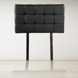 NNEDSZ PU Leather Single Bed Deluxe Headboard Bedhead - Black