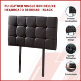 NNEDSZ PU Leather Single Bed Deluxe Headboard Bedhead - Black