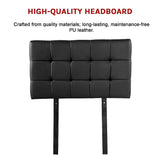 NNEDSZ PU Leather Single Bed Deluxe Headboard Bedhead - Black