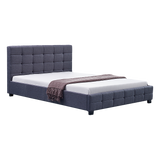 NNEDSZ Linen Fabric Double Deluxe Bed Frame Grey