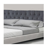 NNEDSZ Linen Fabric King Bed Deluxe Headboard Bedhead - Grey