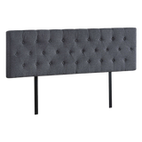 NNEDSZ Linen Fabric King Bed Deluxe Headboard Bedhead - Grey