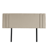 NNEDSZ Linen Fabric Queen Bed Deluxe Headboard Bedhead - Beige