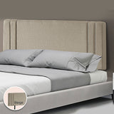 NNEDSZ Linen Fabric King Bed Deluxe Headboard Bedhead - Beige