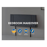 NNEDSZ Linen Fabric Double Bed Deluxe Headboard Bedhead - Grey