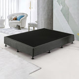 NNEDSZ Palermo Queen Ensemble Bed Base Platinum Graphite Linen Fabric