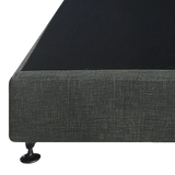 NNEDSZ Palermo Queen Ensemble Bed Base Platinum Graphite Linen Fabric