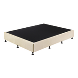 NNEDSZ Palermo Queen Ensemble Bed Base Platinum Natural Sand Linen Fabric