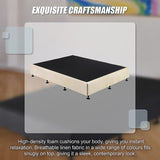 NNEDSZ Palermo Queen Ensemble Bed Base Platinum Natural Sand Linen Fabric